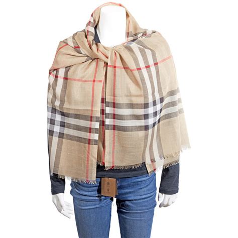 burberry 8018468|Burberry Lightweight Check Wool And Silk Scarf .